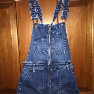 american eagle short overalls